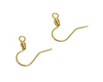 Brass Earrings Hooks - Raw Brass Open Loop Earrings Wires - Earrings Wires Findings - Jewelry Making Supplies - 17.6x17x2.9mm - PP10460