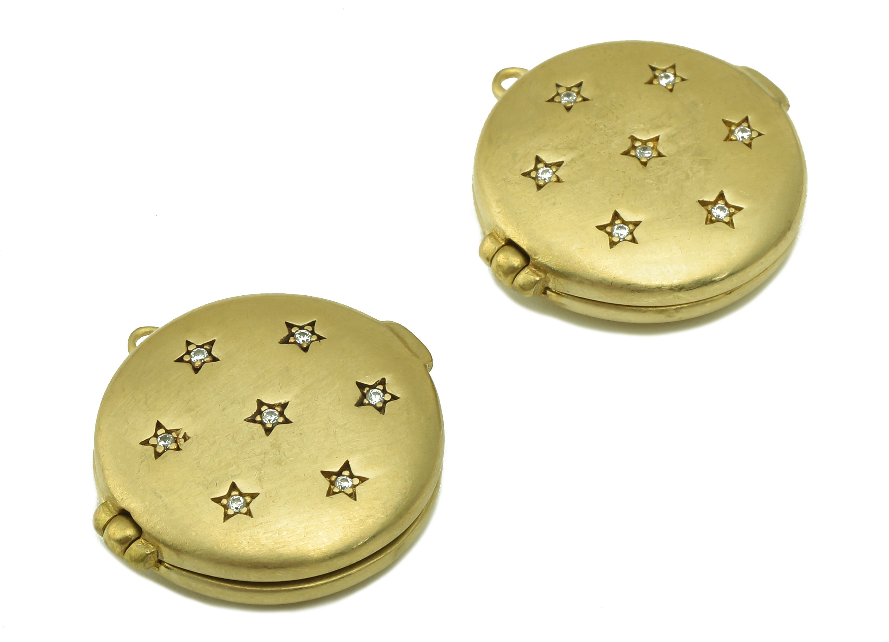 Brass Star Earring - Raw Brass Cubic Zircon Star Earring Brass Star Earring - Raw Brass Cubic Zircon Star Earring