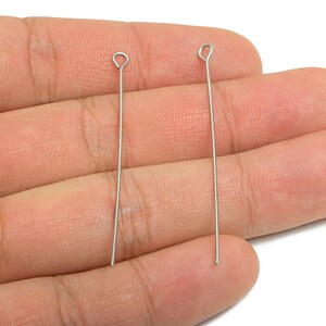 Alfiler de ojo de acero de 0,7*50 mm - Alfileres de ojo para bisutería - Alfileres de ojo a granel para bisutería - Alfileres de cabeza para manualidades de bisutería - SS2131-50