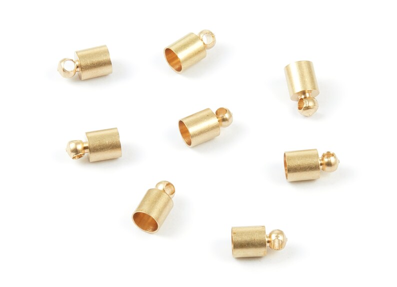 Brass Tassel End Caps Raw Brass Barrel End Cord End Caps Etsy
