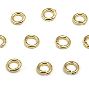 Brass Open Jump Rings - 5x1mm - 18K Real Gold Plated Brass - Not Soldered - Jewelry Making Supplies - 5x5x1mm - RGP4138-5*1