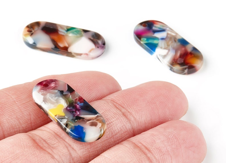 AC1209C Color Code: A60-26.6x11.7x2.65mm Jewelry Supplies Acetate Oval Earring Charms Earring Findings Oval Shaped Pendant