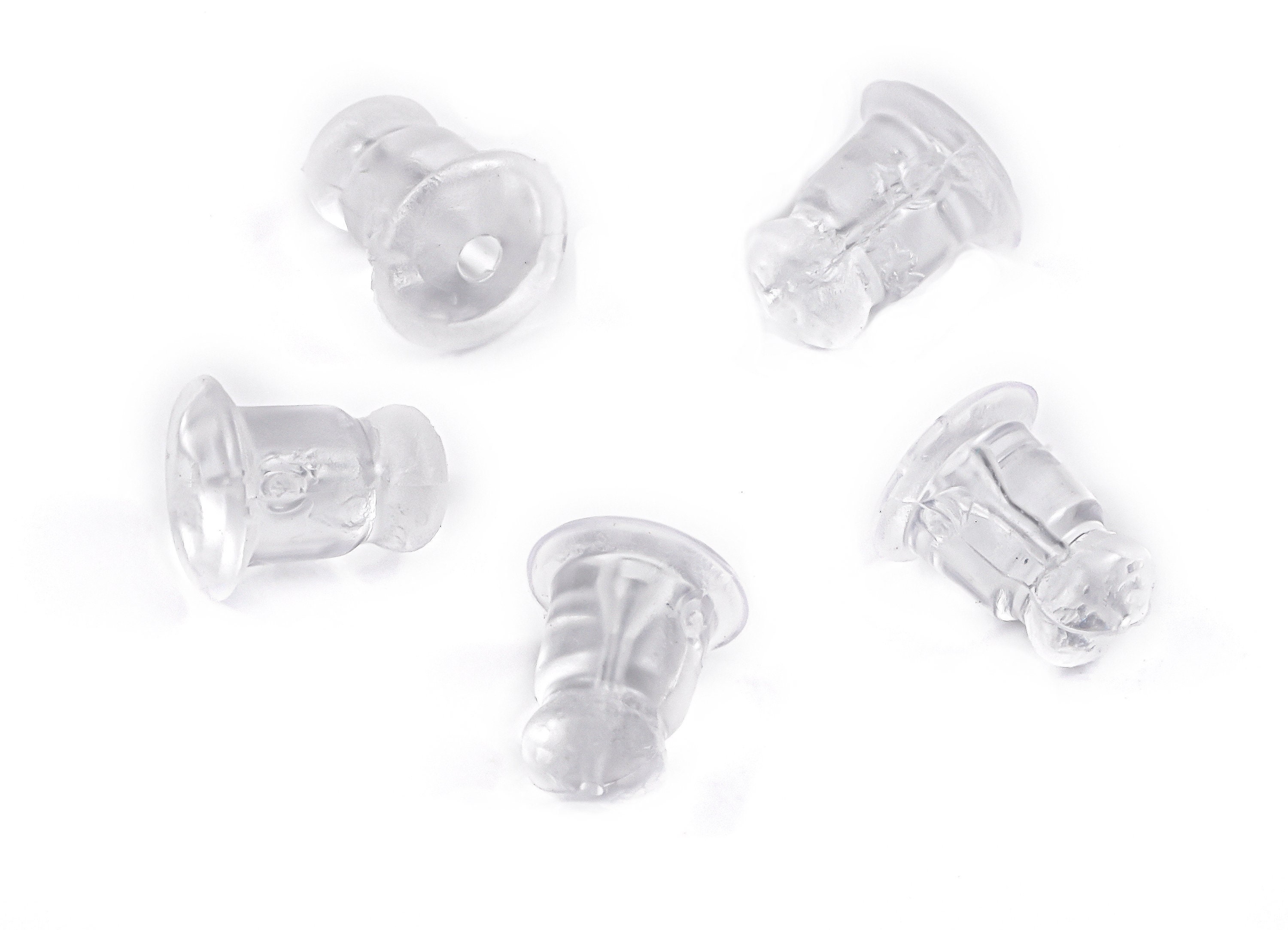 Comprar 100/200/500 Uds. Accesorios para pendientes de plástico suave  transparente tapones traseros herramienta segura