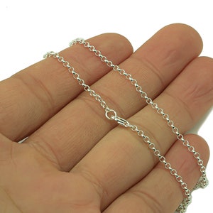 Silver Rolo Chain - 2mm Rolo Chain - 13.2&quot; Finished Rolo Chain - 925 Silver Rolo Chain - 3g Silver - 2.09x 2.09x 1.24mm - SI1018-2