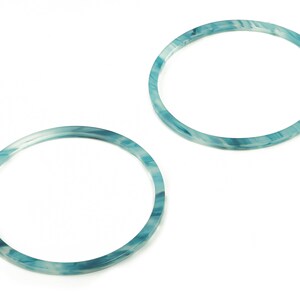 Acrylic Hoop Earring Connector - Acrylic Circle Pendant - No Hole - Jewelry Supplies - Color Code: A719 - 55.92x55.86x2.39mm - AC2357-A719
