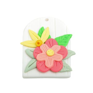 Polymer Clay Flower Earring Charms - Artisan Handmade Floral Polymer Clay Charms - Colorful Flower Jewelry Pendants - 35x26.34x9mm - PC2410