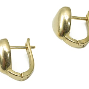 Messing Huggie Ohrstecker - Herzform Ohrstecker - Ohrring mit offenem Ring - Schmuckherstellung Zubehör - 15.37x14.18x2.6mm - PP7387