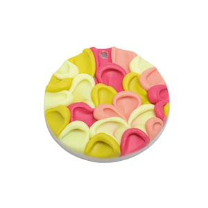 Polymer Clay Round Earring Charms - Artisan 3D Flower Charm - Handmade Craft Embellishment - DIY Craft Jewelry - 32x24x9.65mm - PC2341