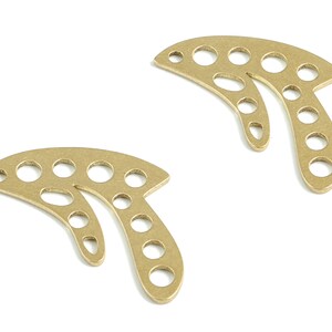 Brass Geometric Earring Charms - Raw Brass Circles Rounds Pendant - Earrings Finding - Jewelry Supplies - 24.69x13.58x0.82mm - PPM3127