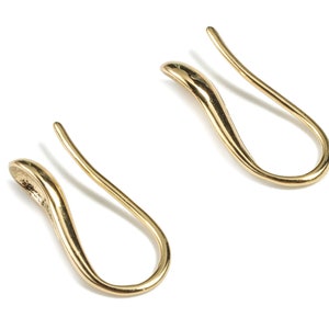 Brass Earring Hooks - 18K Real Gold Plated Brass Earring Wires - Ear Hooks Findings - Jewelry Supplies - 15.91x7.26x4.09mm - RGP2706