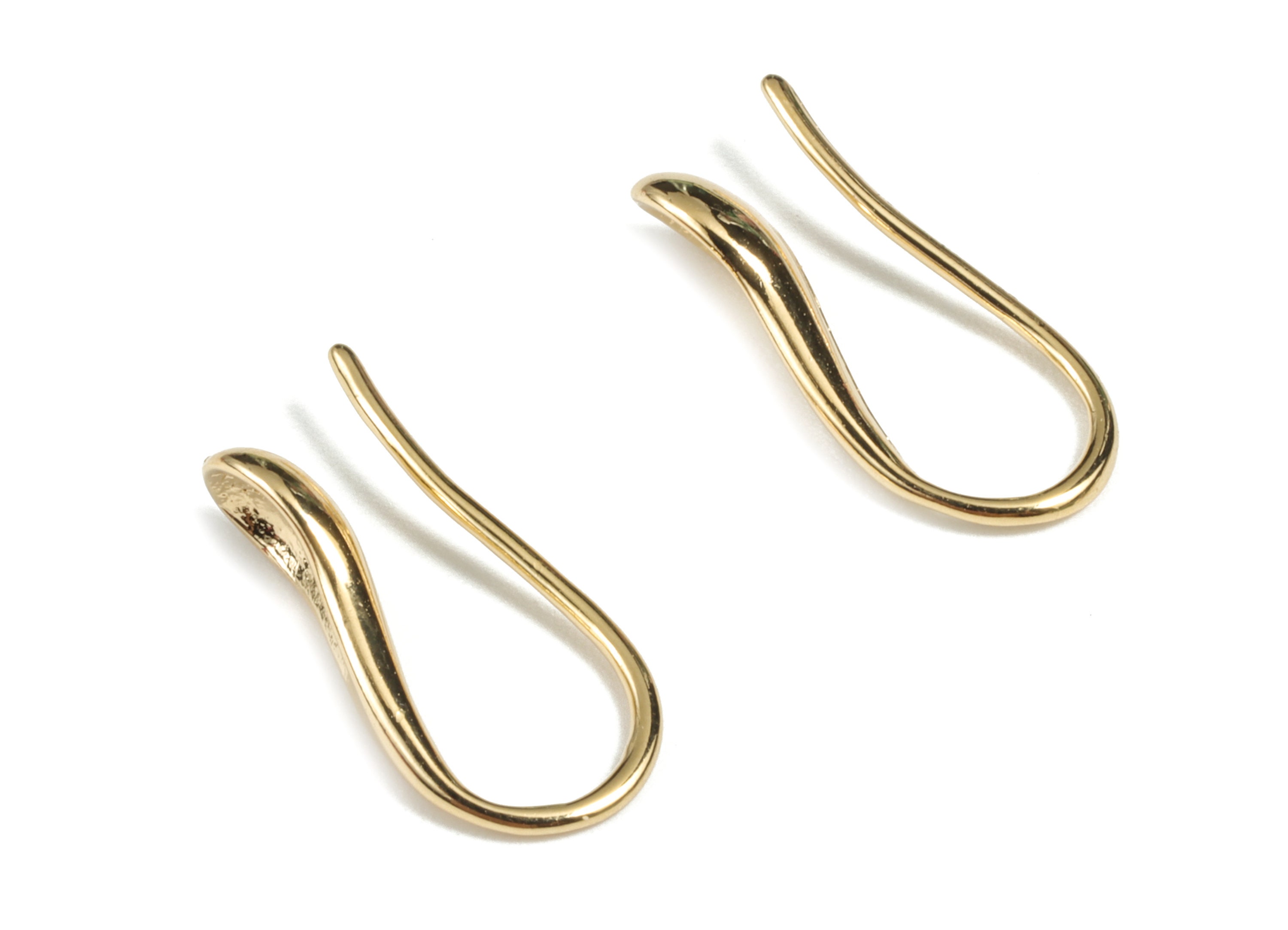 14,9x7,9x1,57mm Jewelry Supplies Brass Earring Hooks Brass Earring Wires 18K Real Gold Plated Brass Ear Wire RGP1029