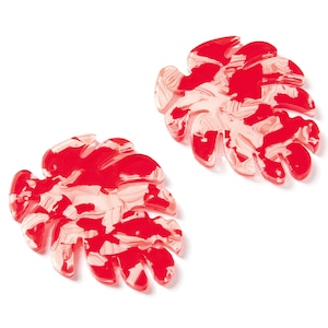 Acetate Leaf Earring Charms - Monstera Leaf Pendant - Earring Findings - Jewelry Supplies - 45.15x38x2.38mm - AC1199E