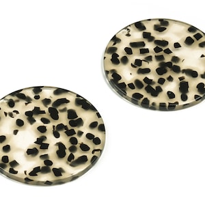 Acetate Round Earring Charms - Circle Pendant - Earring Findings - Jewelry Making Supplies - Color Code: A701 - 37x37x2.58mm - AC1571-A701