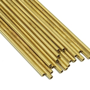 Round Brass Himmeli Tubes - Raw Brass Himmeli DIY Tube Beads - Circle Pipes for Geometric Shapes - For Air Plants -2.5x0.2x160mm- PP4569-160