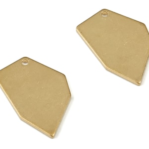 Gepersonaliseerde stempelen blanco - Messing Geometrische Earring Charms - Raw Brass Geometrische Hanger - Earring Bevindingen- 23.01x14.44x1.05mm - PP3567