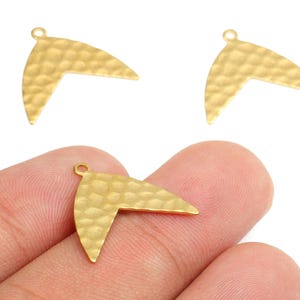 Brass Hammered Charms - Raw Brass Hammered Earrings and Pendant - Earring Findings - Jewelry Supplies - 19.98x11.23x0.59mm - PP2475