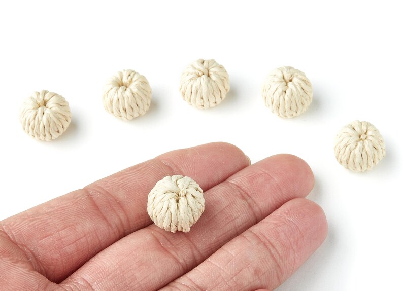 Handwoven Rattan Earrings - Ball Shaped Rattan Pendant - Wooden Straw Earring - Jewelery Handmade - 14.5x10.4mm - RT1114 image 1