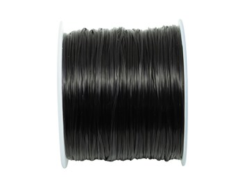 0.6mm Elastic Thread - Elastic Cord for Crafts 60m/Roll - Black Beading and Jewelry Making Elastic - Elastic Sewing Craft Cord - TH1113
