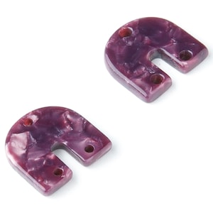 Acetate U Earring Charms with 3 Holes - U Shaped Pendant - Earring Findings - Jewelry Supplies - Color Code: A41 - 16.7x15.8x2.7mm - AC1353V