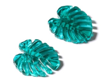 Acrylic Earring Charms - Leaf Shaped Pendant - Earring Findings - Making Jewelery - 21.48x19.5x2.9mm - AC1180