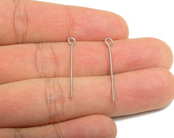 Alfiler de ojo de acero de 0,7*30 mm - Alfileres de ojo para bisutería - Alfileres de ojo a granel para bisutería - Alfileres de cabeza para manualidades de bisutería - SS2131-30