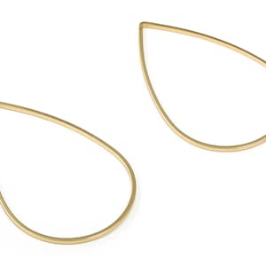 Träne Tropfen Stecker - Gold Tropfen Anhänger - Messing Tropfen Ohrring Charms - 18K echt vergoldetes Messing - Schmuckzubehör - 47x30x1mm - RGP3314-47