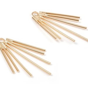 18K Real Gold Plated Earring Charms - Gold Plated Brass Earrings - Earring Findings - Jewelry Supplies - 33.3x22.4x1.04mm - RGP1041