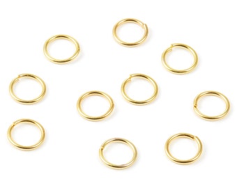 Brass Open Jump Rings - 7x0,8mm - Gold Tone Plated - Brass Open Jump Rings - Not Soldered -Jewellery Supplies - PP1580G