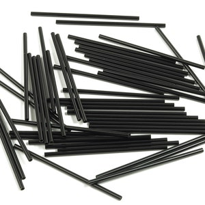Matte Black Himmeli Tubes - Raw Brass Round Himmeli DIY Tube Beads - Circle Pipes for Geometric - For Air Plants - 1.5x0.2x40mm - PP4567B-40