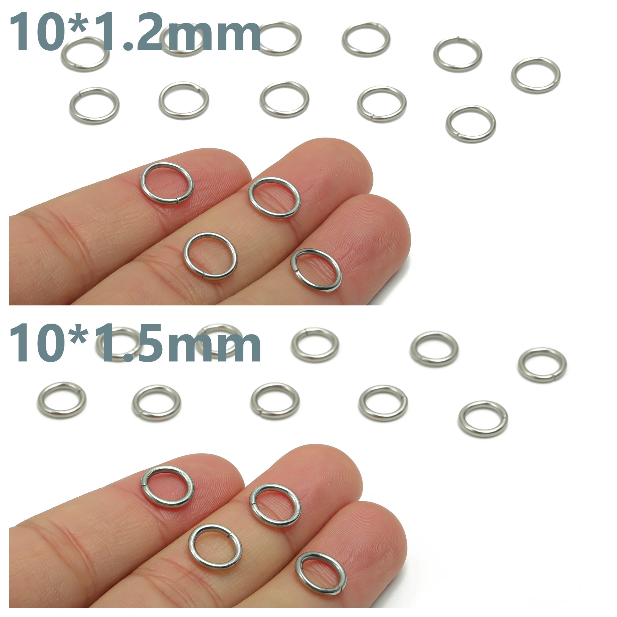 Anneaux Ouverts En Acier Inoxydable, Fermé Non Soudé, Rond, Pour