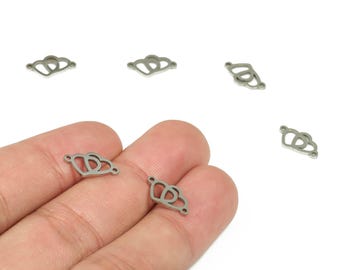 Stainless Steel Double Heart Connector - Heart Necklace Charms –Earring Bracelet Charm - Jewelry Supplies - 13.41x7.92x0.96mm - SS1235