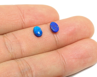 5*7mm Cabochon Oval Deep Blue Lapis Stone - Handmade Stone For DIY Jewelry - Best Lapis Lazuli Jewelry Supplies For Bezel Setting - NS2724