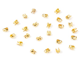 1.2 Ball Chain Clasp - 1.2 Gold Tone Plated Brass Chain Clasp - Brass Connector Clasp - Jewelry Supplies - 3.5x2mm - PP1670G