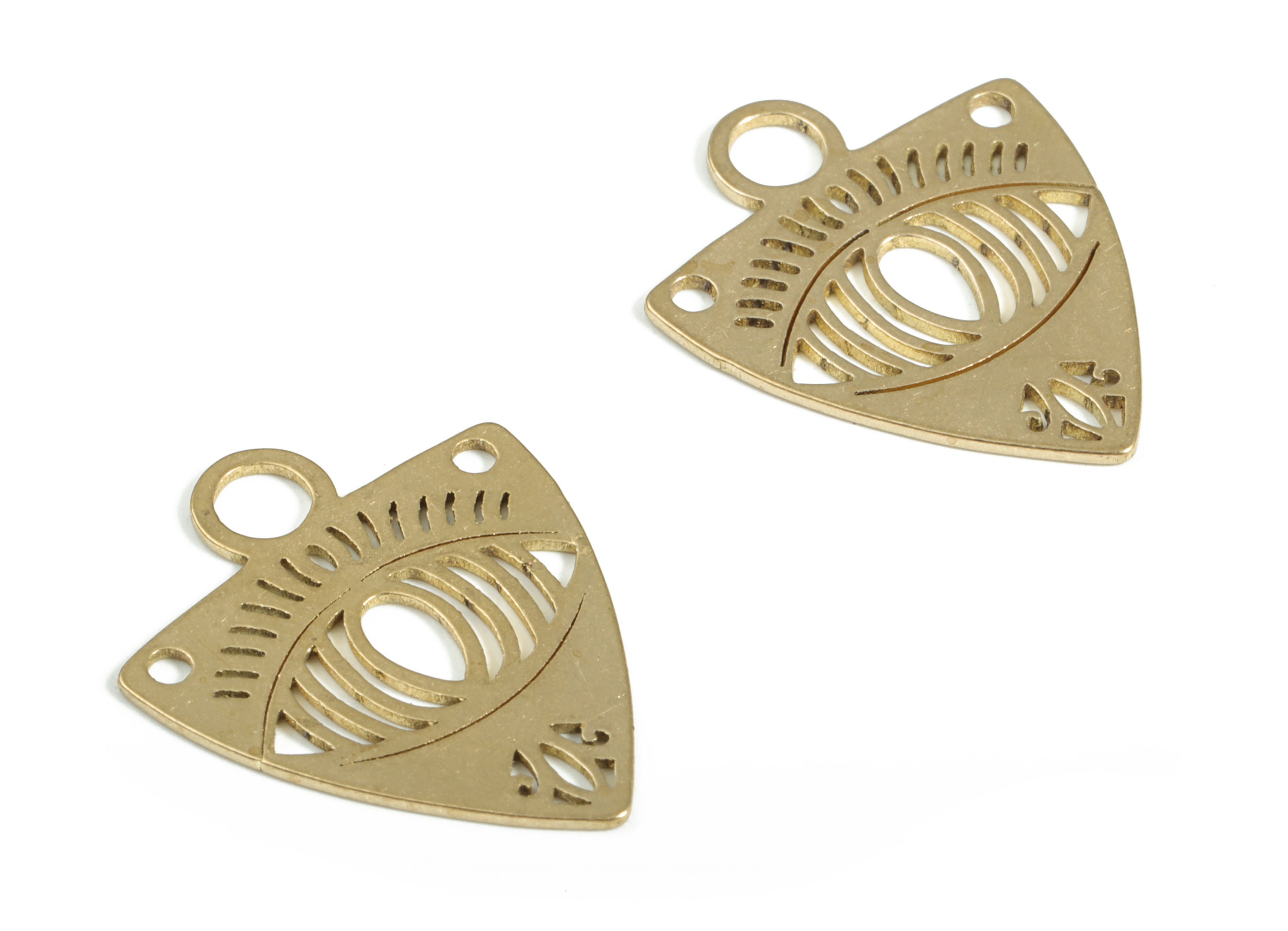 Brass Triangle Pendant Triangle Earrings Raw Brass Etsy