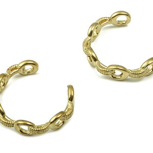 Raw Brass Ear Cuff - Brass Cuff Earrings - Cartilage Ear Cuff - No Piercing Ear Cuff - Jewelry Making Supplies -25.14x24.42x1.94mm- PP4867