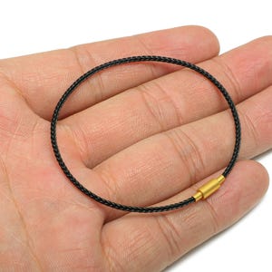 1.5 mm Twisted Kabel Armband - Edelstahl Schwarz DIY Perlenschnur - Unisex 65 mm Verschluss zu öffnenden Armband Armreif - Armbandherstellung-HM1071C