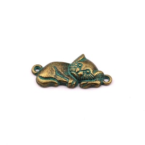 Faux Patina Pendant - Cat Shaped - Alloy Charms - Antique Bronze Tone Necklace - Zinc Alloy Beads - Jewelry Supplies - 23x10x3mm ZZ1003