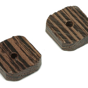 Wenge Wood Square Earring Connector - Wenge Wood Square Charms and Bead - DIY Jewelry Making Supplies - 12.27x12.27x3.72mm - BB1209