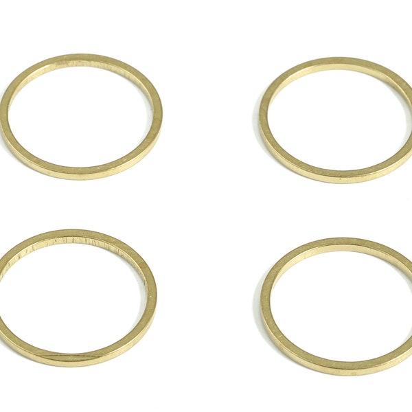 Brass Circle Connector - Raw Brass Round Pendants - Closed Loop Rings - Earring Findings - Jewelry SuPPlies - 15x1.0x1.0mm - PP4138-15