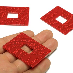 PVC Rectangle Charm - Rectangle Mix Color Pendant - PVC Earring Charm - Jewelry Making - Code:A930 - 49x40x 2.42mm - AC2614-A930