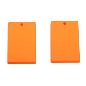 Colgante rectangular acrílico para pendientes - Colgante geométrico rectangular naranja mate - Fabricación de joyas - Código de color: A1056 - 29,7 x 15,8 x 3 mm - AC3677-A1056 imagen 3