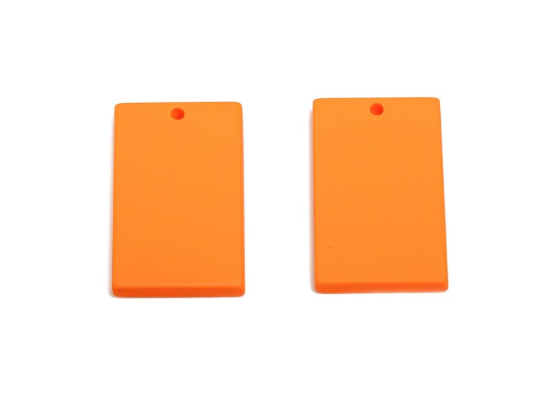 Colgante rectangular acrílico para pendientes - Colgante geométrico rectangular naranja mate - Fabricación de joyas - Código de color: A1056 - 29,7 x 15,8 x 3 mm - AC3677-A1056 imagen 3