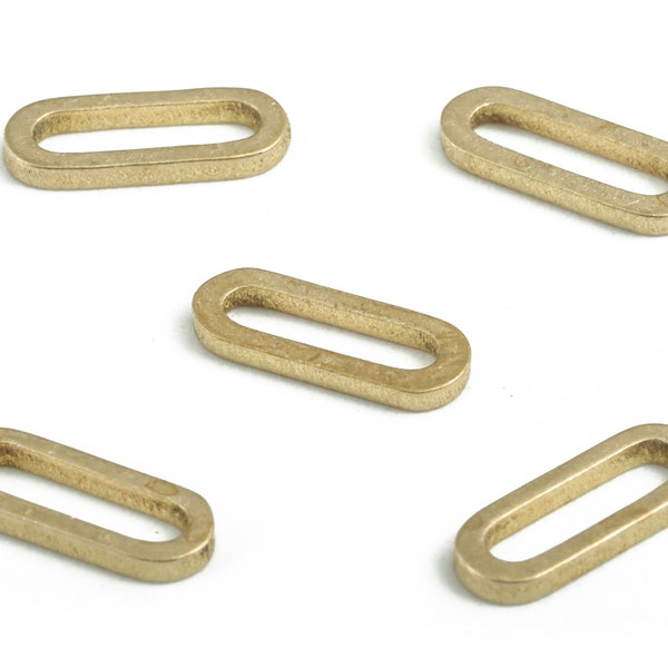 Brass Oval Connectors – Raw Brass Oval Linking Rings – Pill Shape Links – Connector - Jewellery Supplies - 9.26x3.5x0.95mm - PP3740