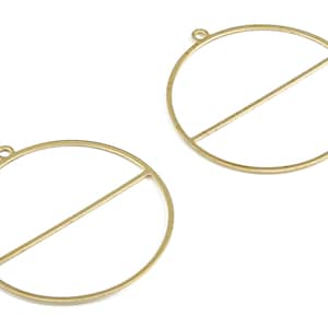 Orecchini in ottone Finding, orecchini a cerchio in ottone grezzo, orecchini rotondi per la produzione di gioielli rotondi, forniture di gioielli fai-da-te pendenti, 40.88 X 38.13 X 0.59 PP3618