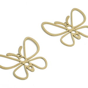 Brass Butterfly Earring Charms - Raw Brass Butterfly Pendant - DIY Jewelry Making Supplies - 29.65x25.63x0.69mm - PP4624