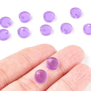 Acrylic Round Earring Charms - Round Circle Pendant - Earring Findings - Jewelry Supplies - Color Code: A72 - 9x9x3mm- AC1151J