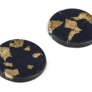 PolymerClay Round Earring Charms - PolymerClay Circle Pandant - Earring Findings - Jewelry Handmade - 30.25x30.25x3.11mm - PC2264A image 2