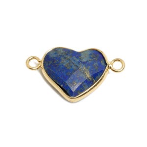 5 Pcs 23X14mm Lapis Lazuli Connector Pendent 2 Loop Bezel Gold
