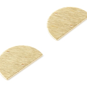 Brass Textured Charms - Textured Half Round Raw Brass Pendant - Brass Connectors With 2 Holes - Jewelry Supplies - 21,4x13x0,85mm - PP2008