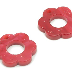Acrylic Flower Earring Charms - Acrylic Flower Hoop Pendant - Jewelry Making Supplies - Color Code: A799 - 17.88x16.5x2.93mm - AC2399-A799